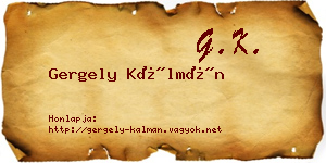 Gergely Kálmán névjegykártya